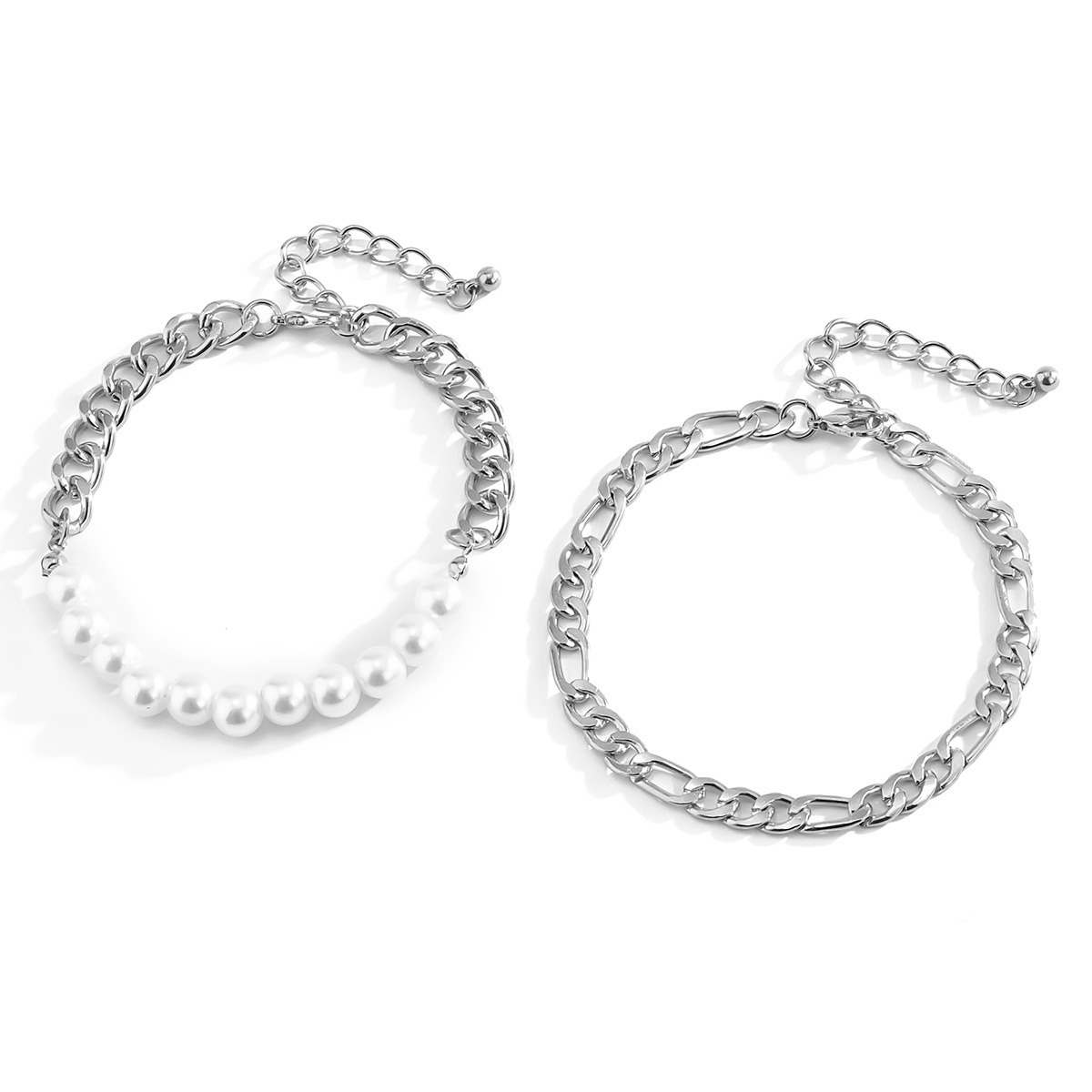 2pcs Men's Pearl Panel Bracelet Set